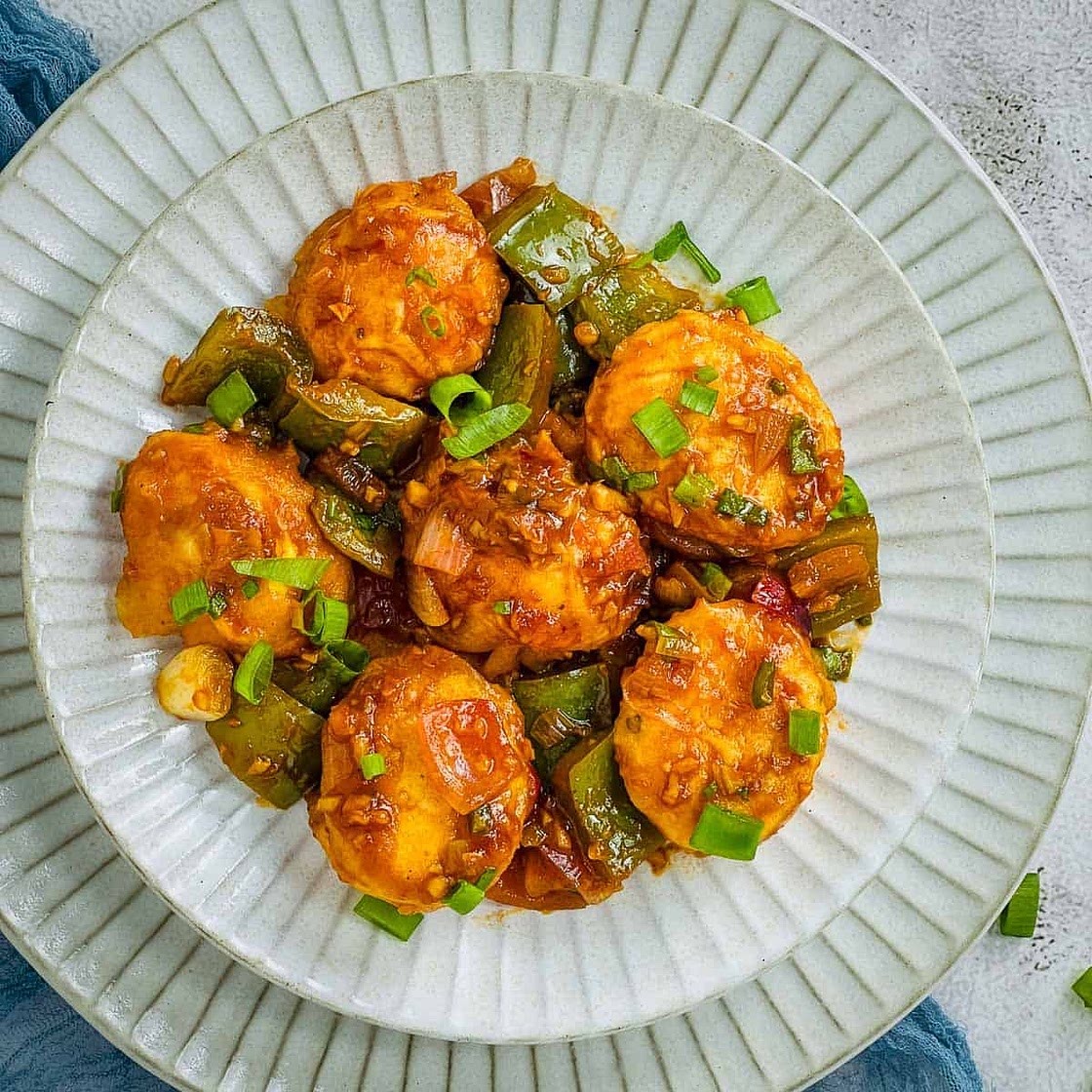 Chilli Eggs / Indo-Chinese Chili Eggs