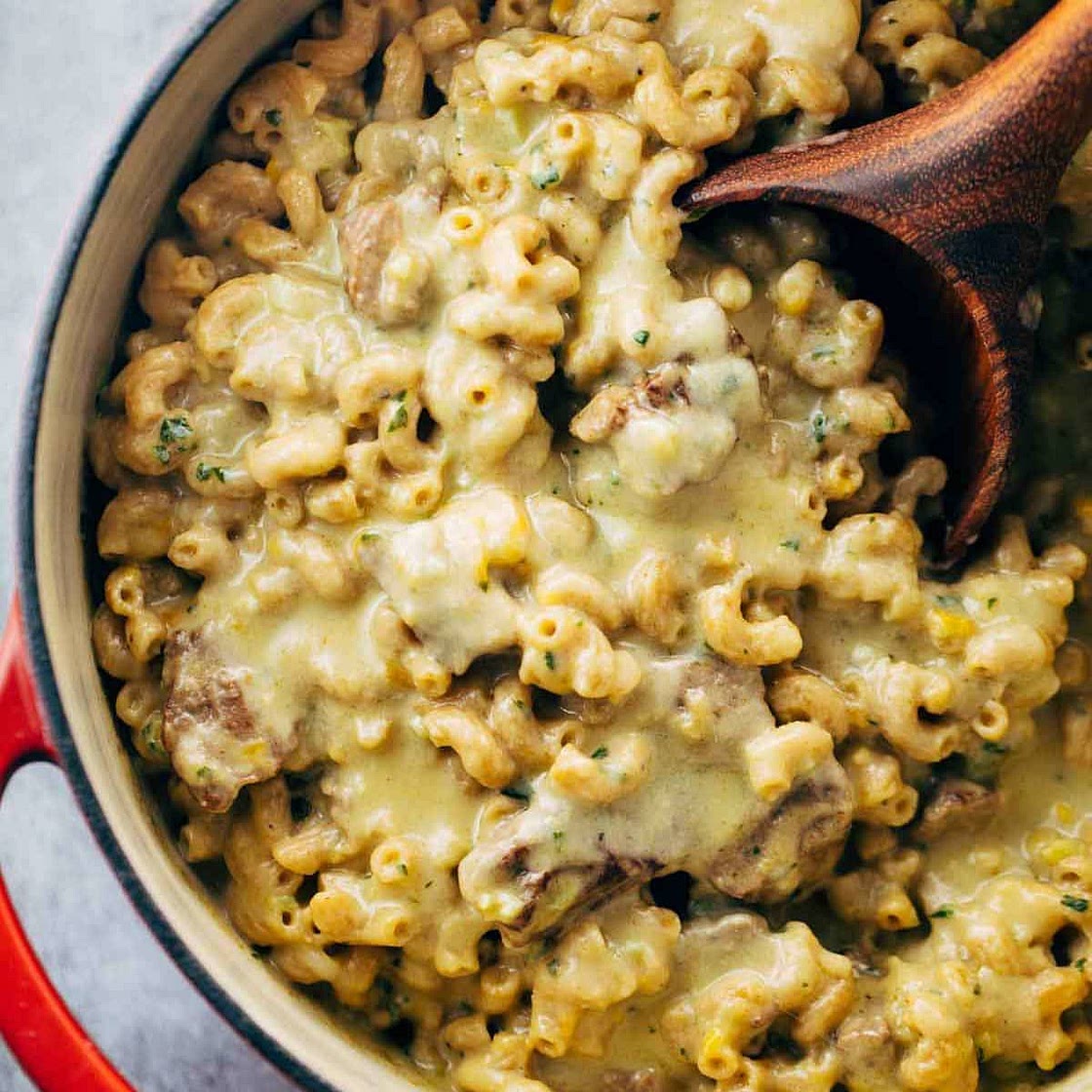 Steak and Cheddar Mac and Cheese