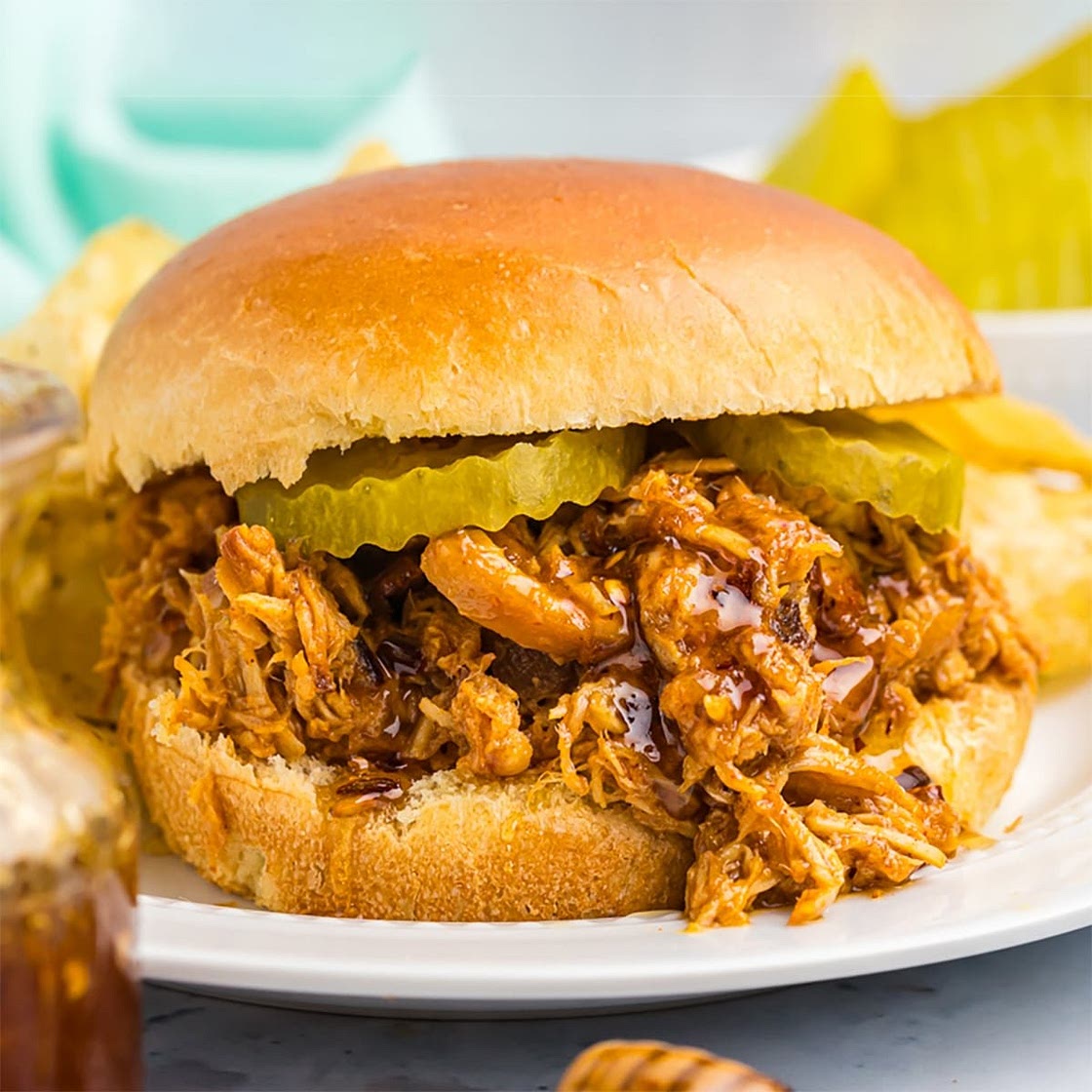 Slow Cooker Hot Honey Chicken Sandwiches