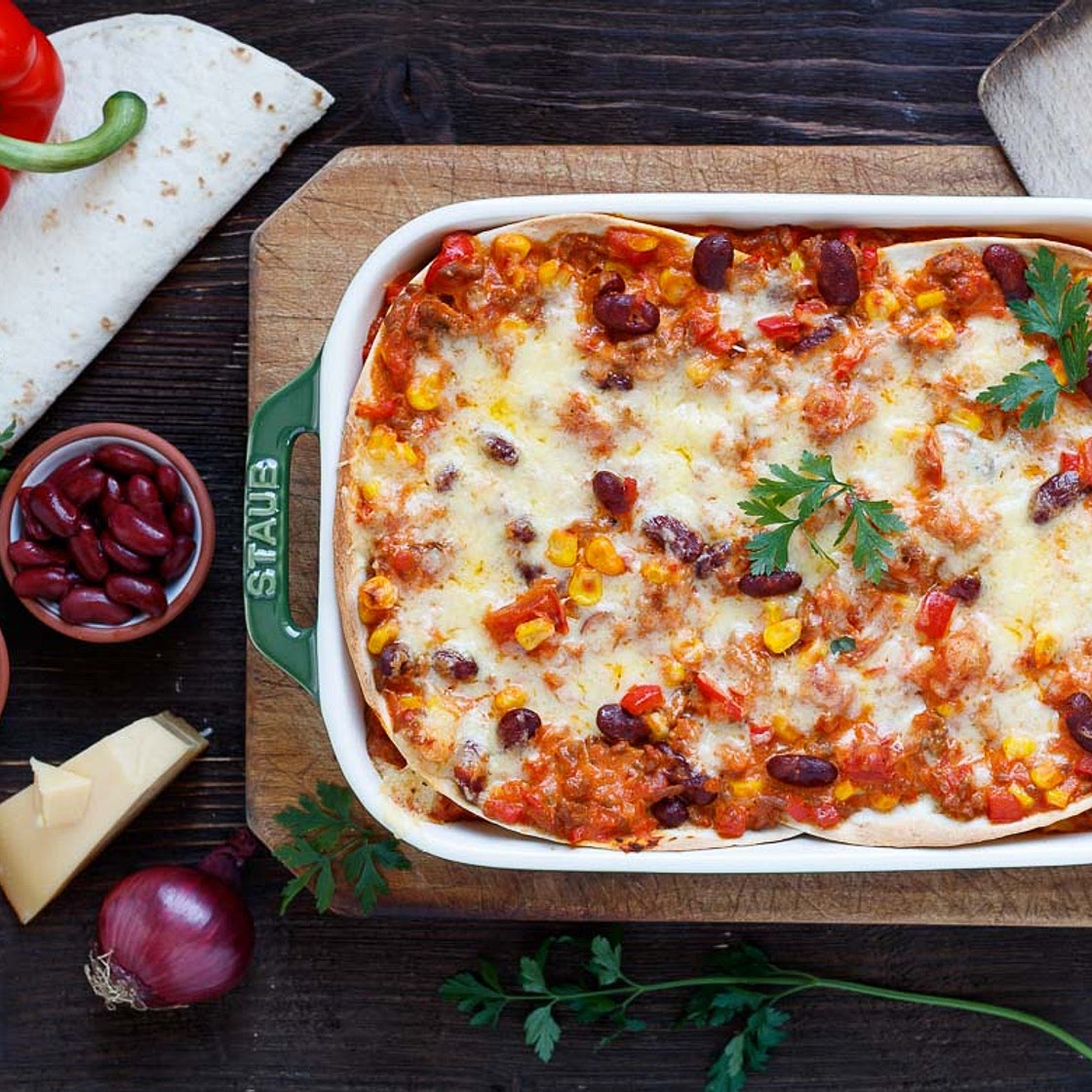 Mexikanische Enchilada-Lasagne