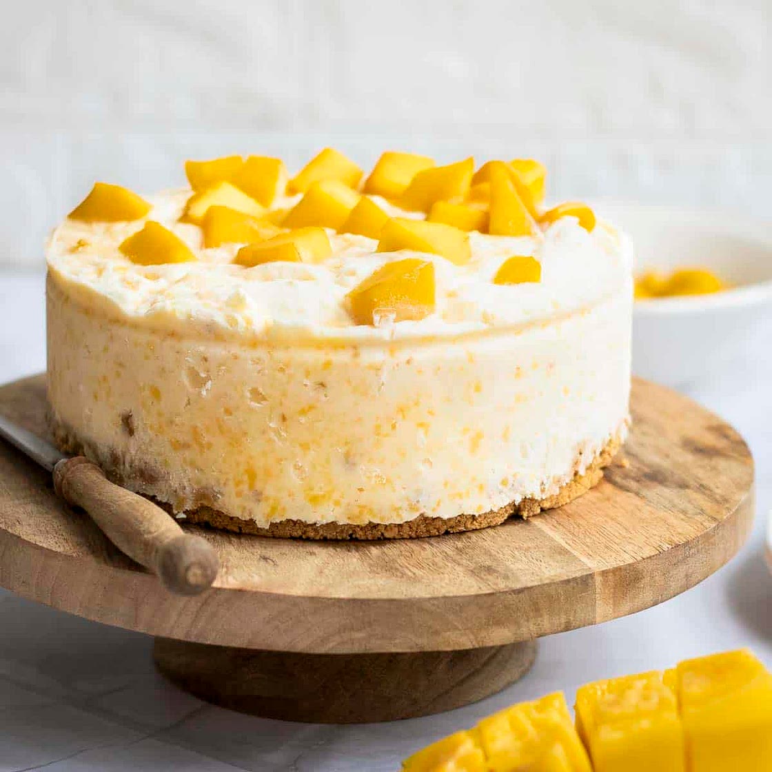 No Bake Mango Cheesecake