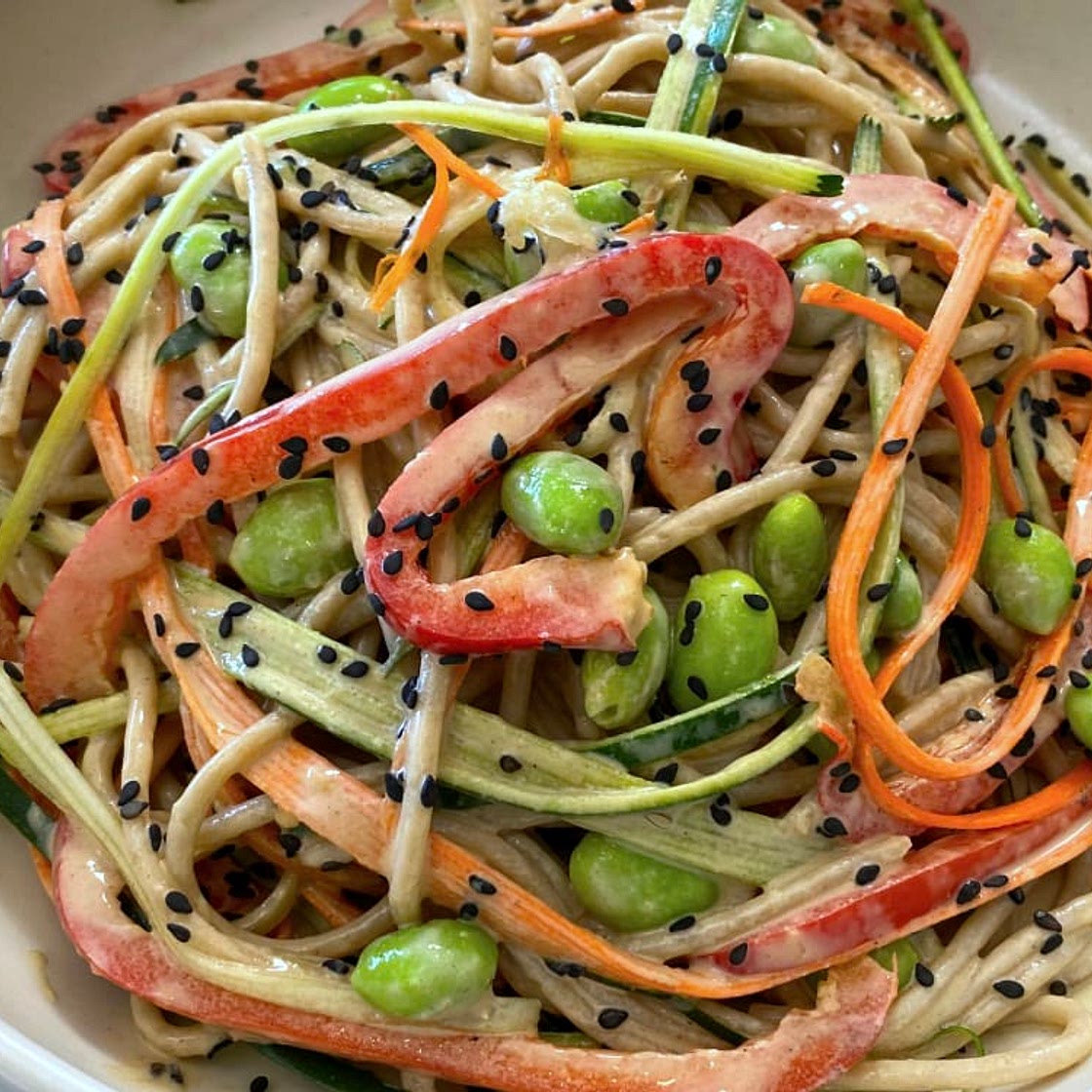 Cold Tahini Noodle Salad Lunch Recipe