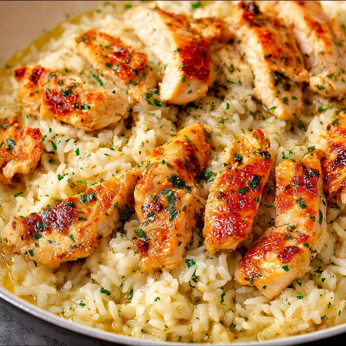 Chicken Scampi Garlic Parmesan Rice
