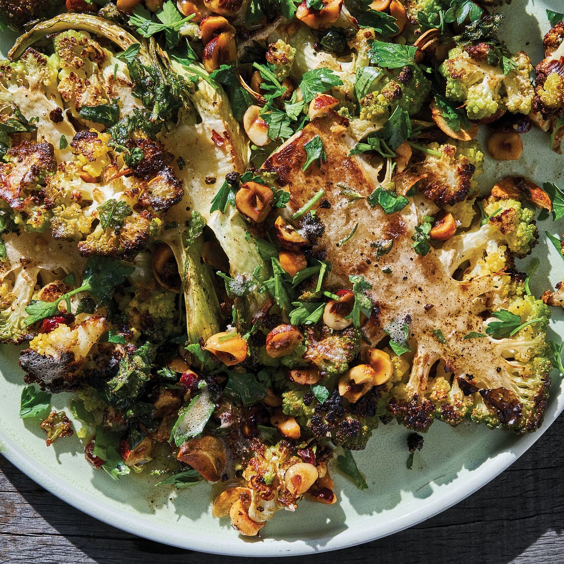 Pan-Roasted Romanesco with Hazelnuts and Crispy Bits