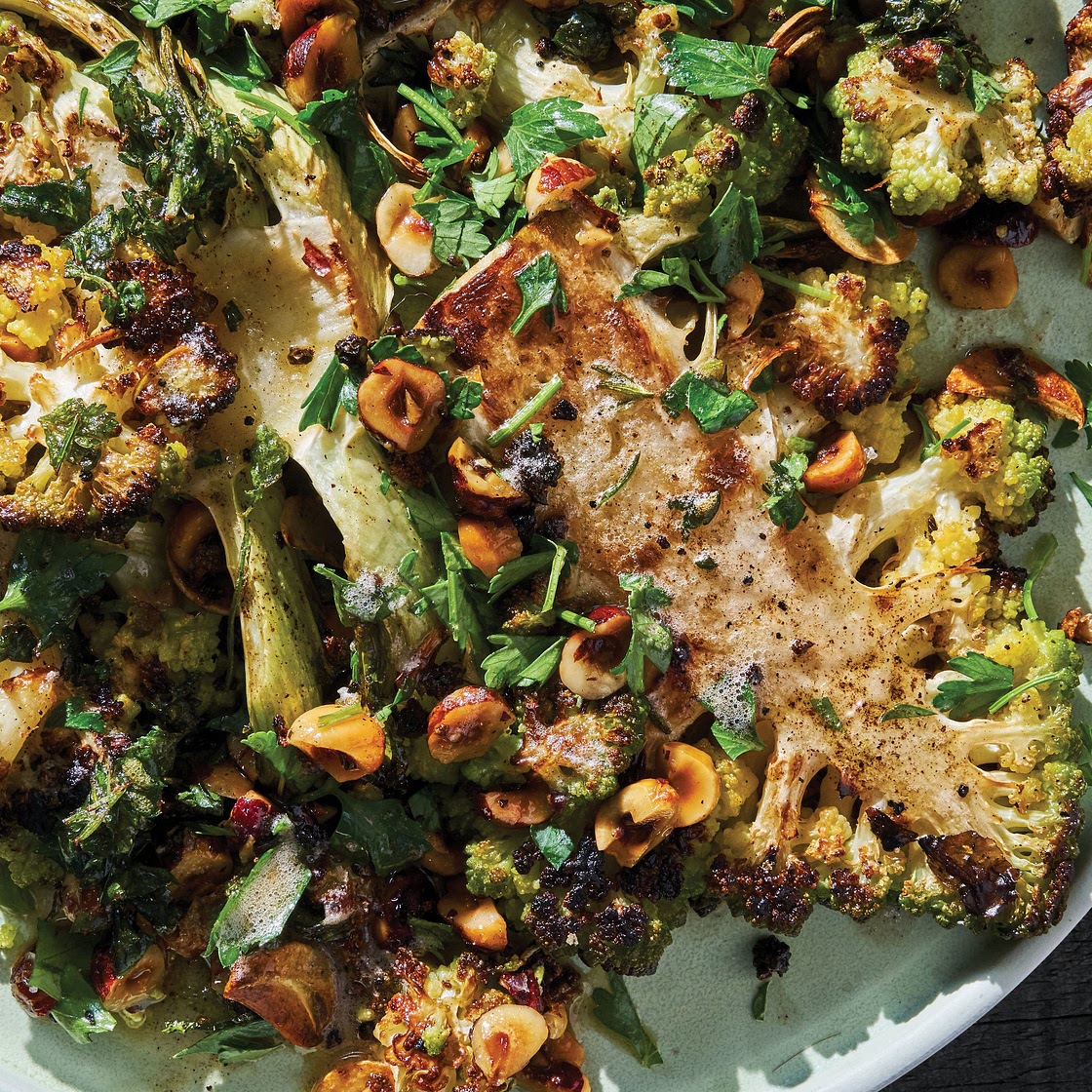 Pan-Roasted Romanesco with Hazelnuts and Crispy Bits