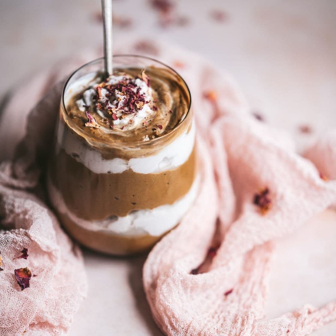 Rose Cacao Bliss Pudding Parfait (Vegan, Gluten-Free)