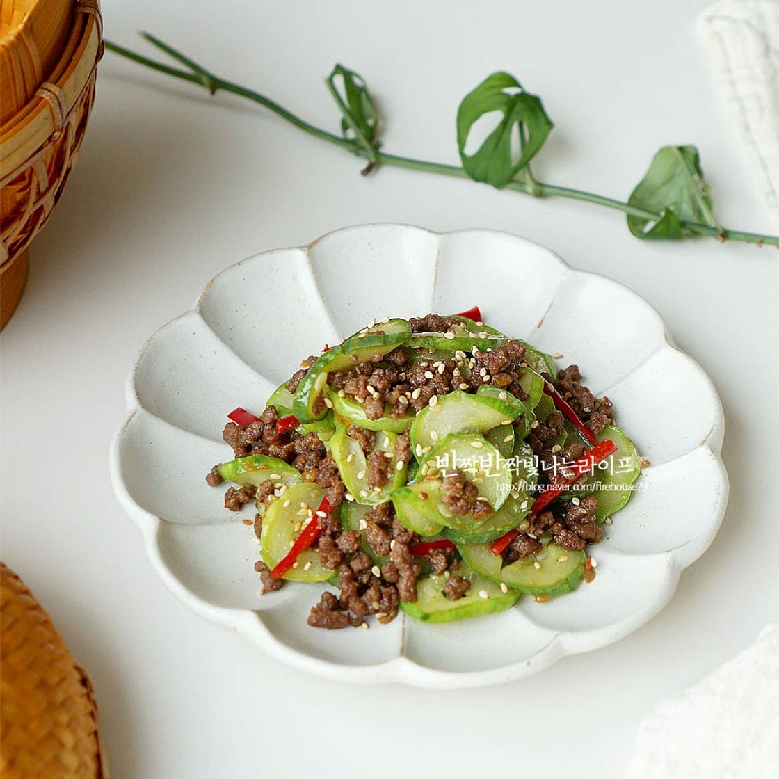 소고기 오이볶음 오이나물 볶음 다진 소고기볶음 오이요리