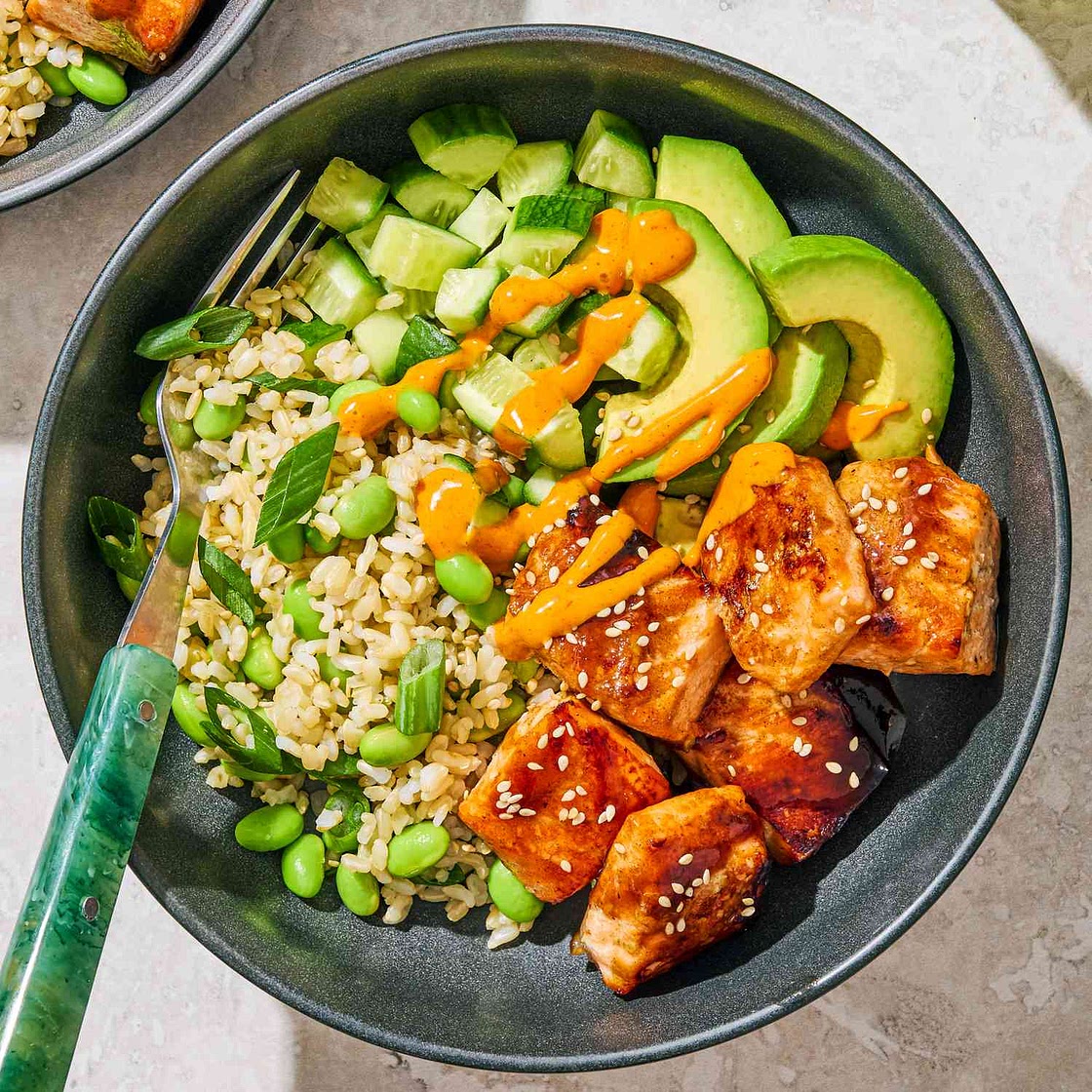 Crispy Salmon Rice Bowl