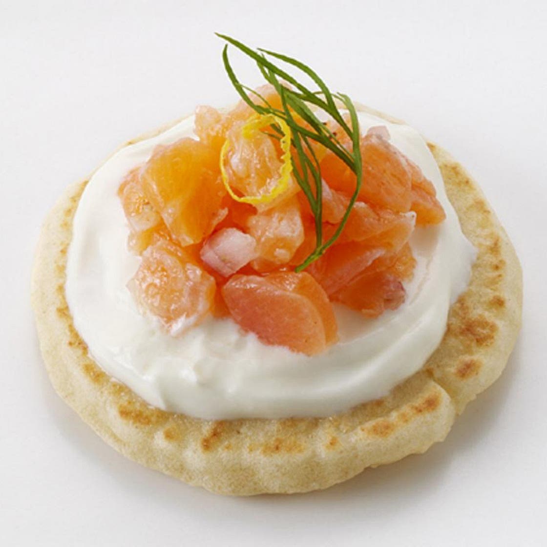 Smoked salmon blini canapés