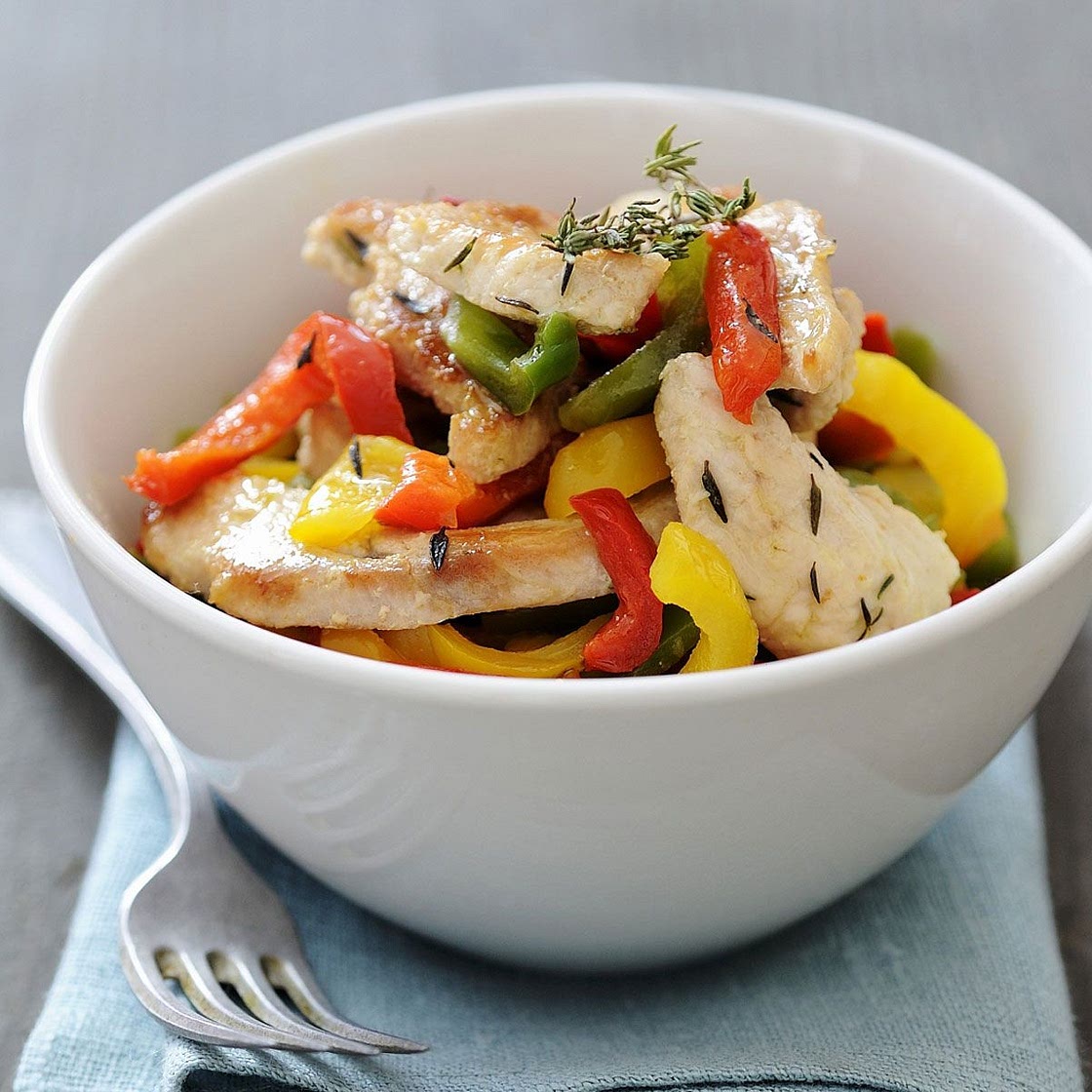 Putenfilet mit Paprika