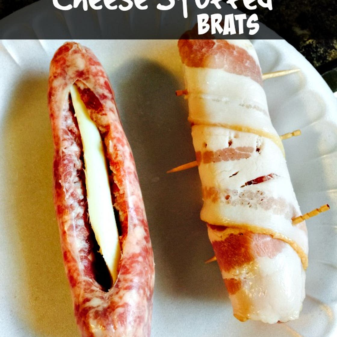 Bacon Wrapped Cheese Stuffed Brats