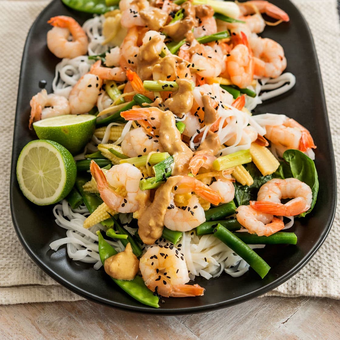 Pad Thai noodle salad with zingy peanut dressing