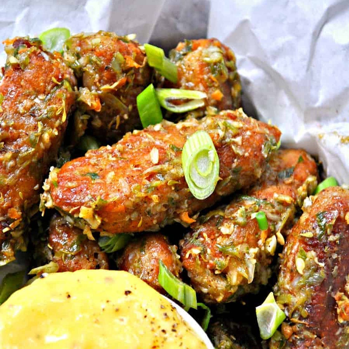 Vegan Jerk Chickpea Wings with Sweet Mango Dip