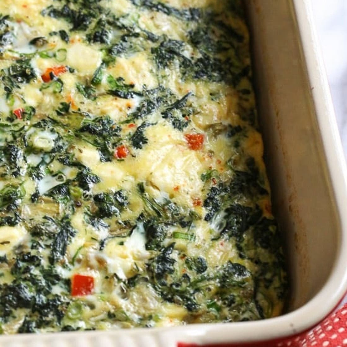 Spinach, Feta, and Artichoke Breakfast Bake