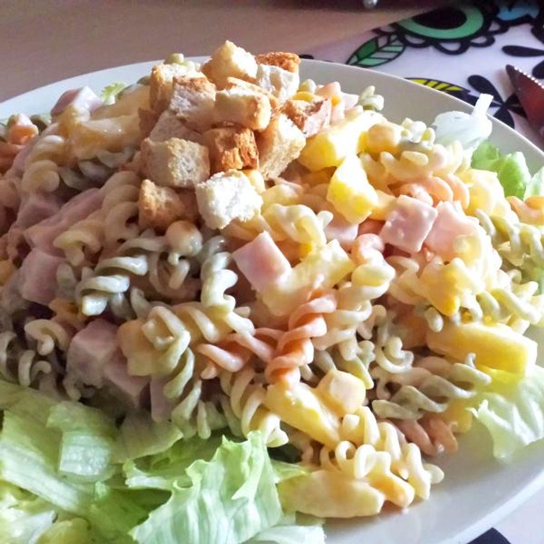 Receita de Salada de macarrão parafuso com maionese