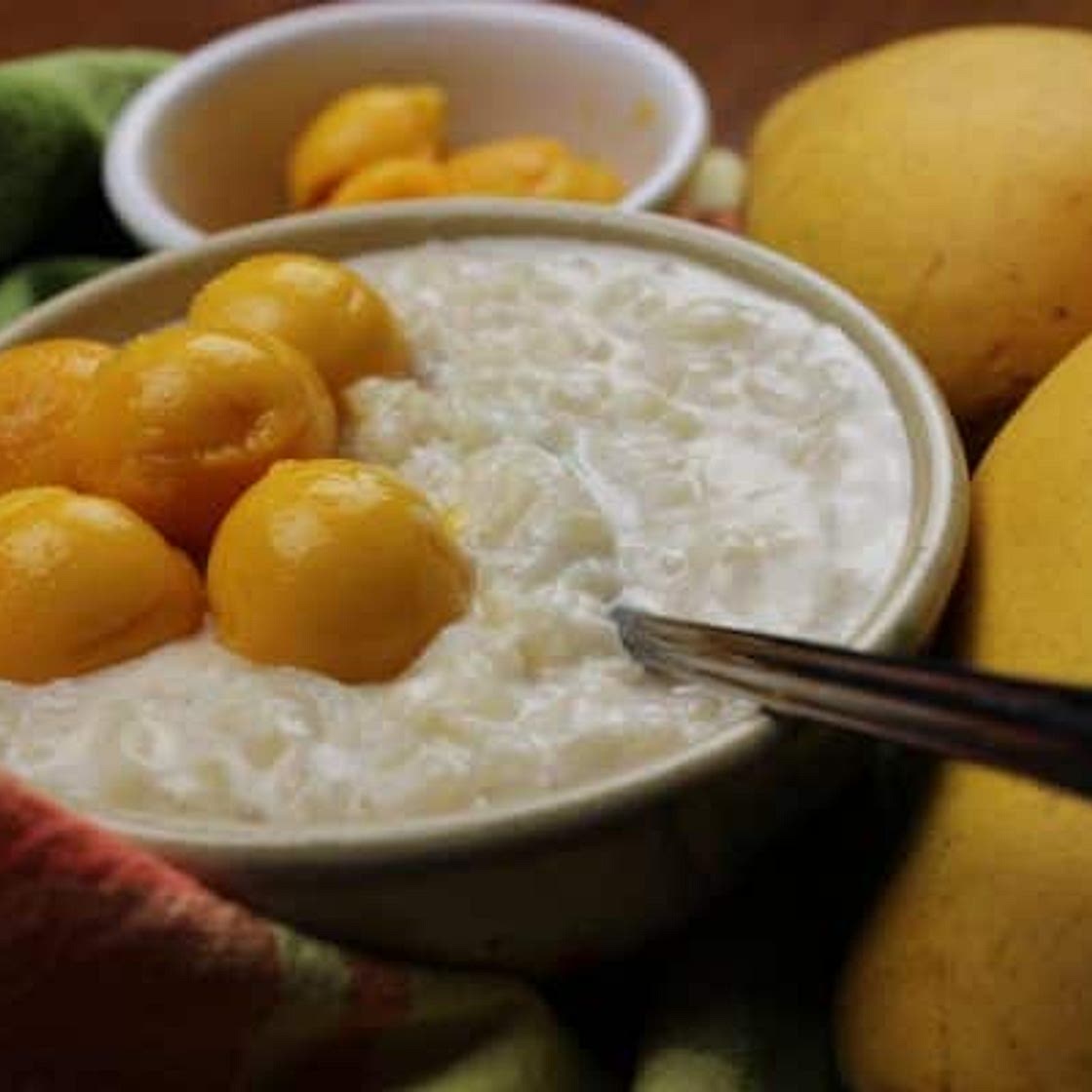 Instant Pot Sticky Rice Coconut Pudding with Mangoes