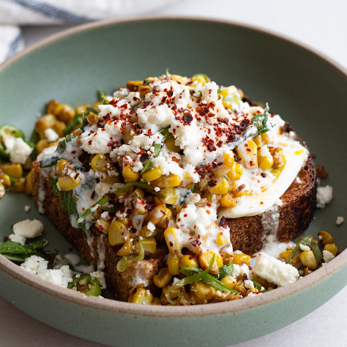 Cumin Corn with Lime Garlic Dressing