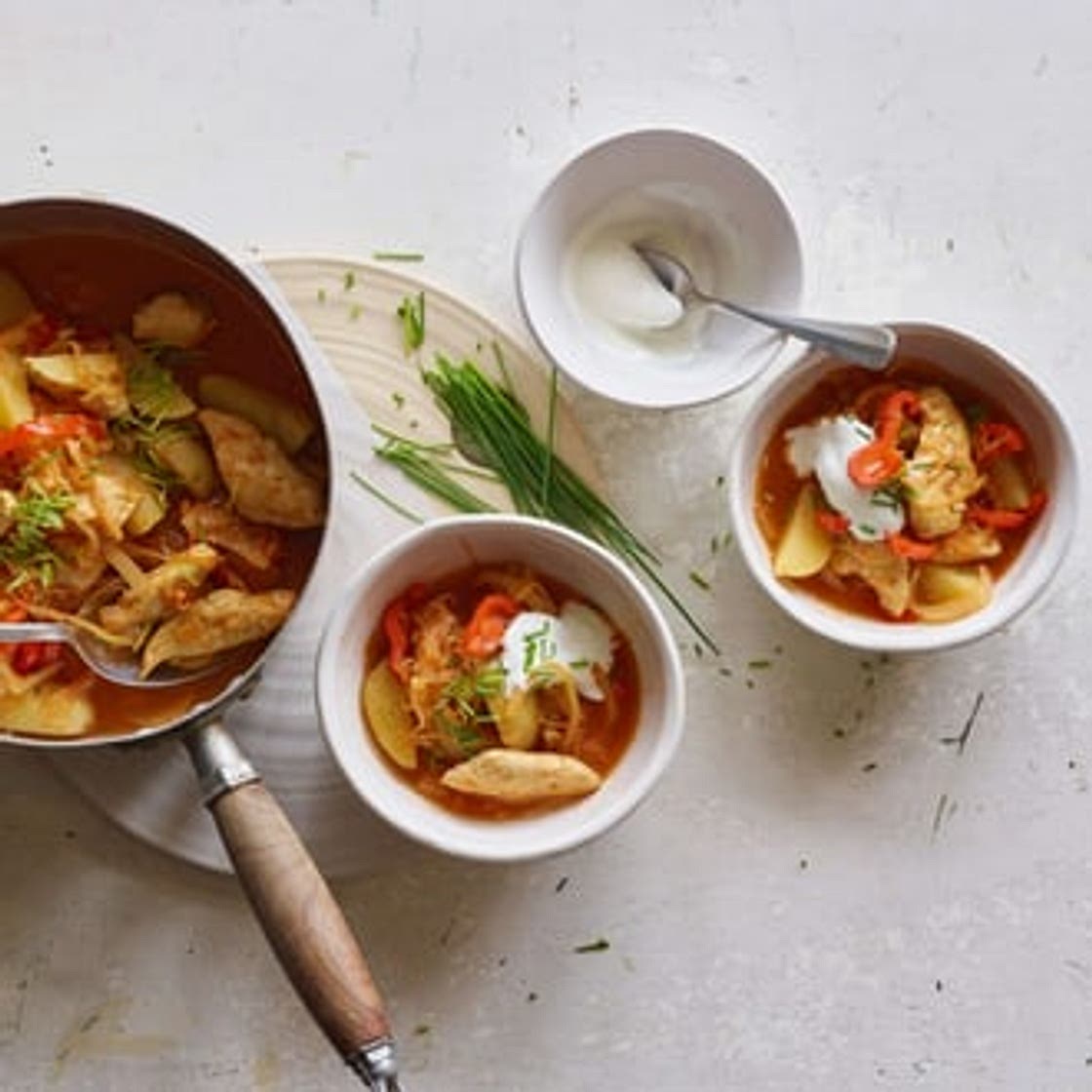 Pouletragout mit Sauerkraut