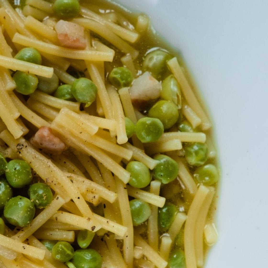 Pasta peas and bacon recipe