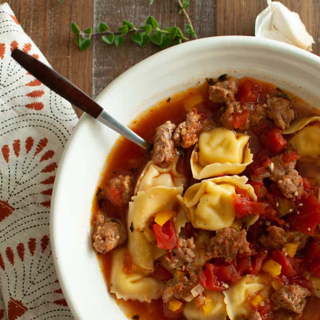 Italian Sausage & Tortellini Soup