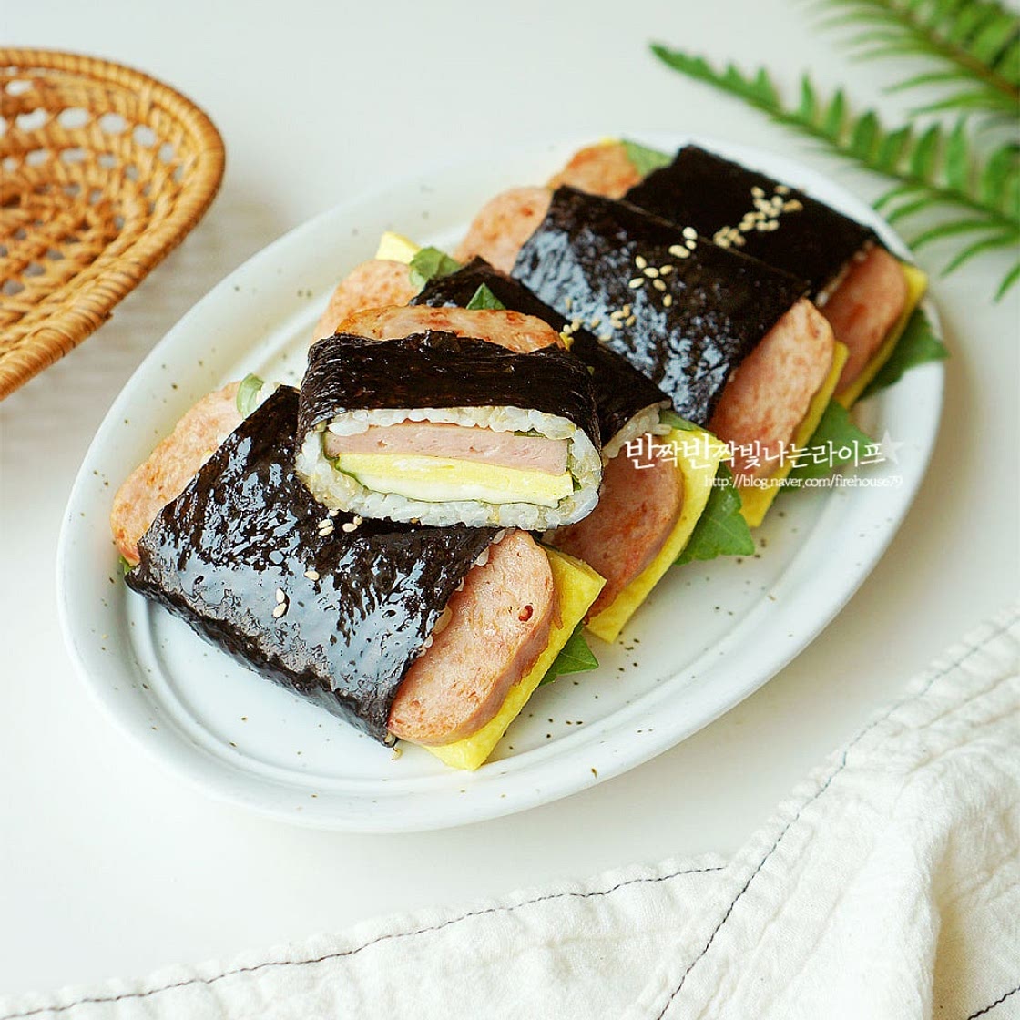 스팸김밥 만들기 스팸 사각김밥 만드는법