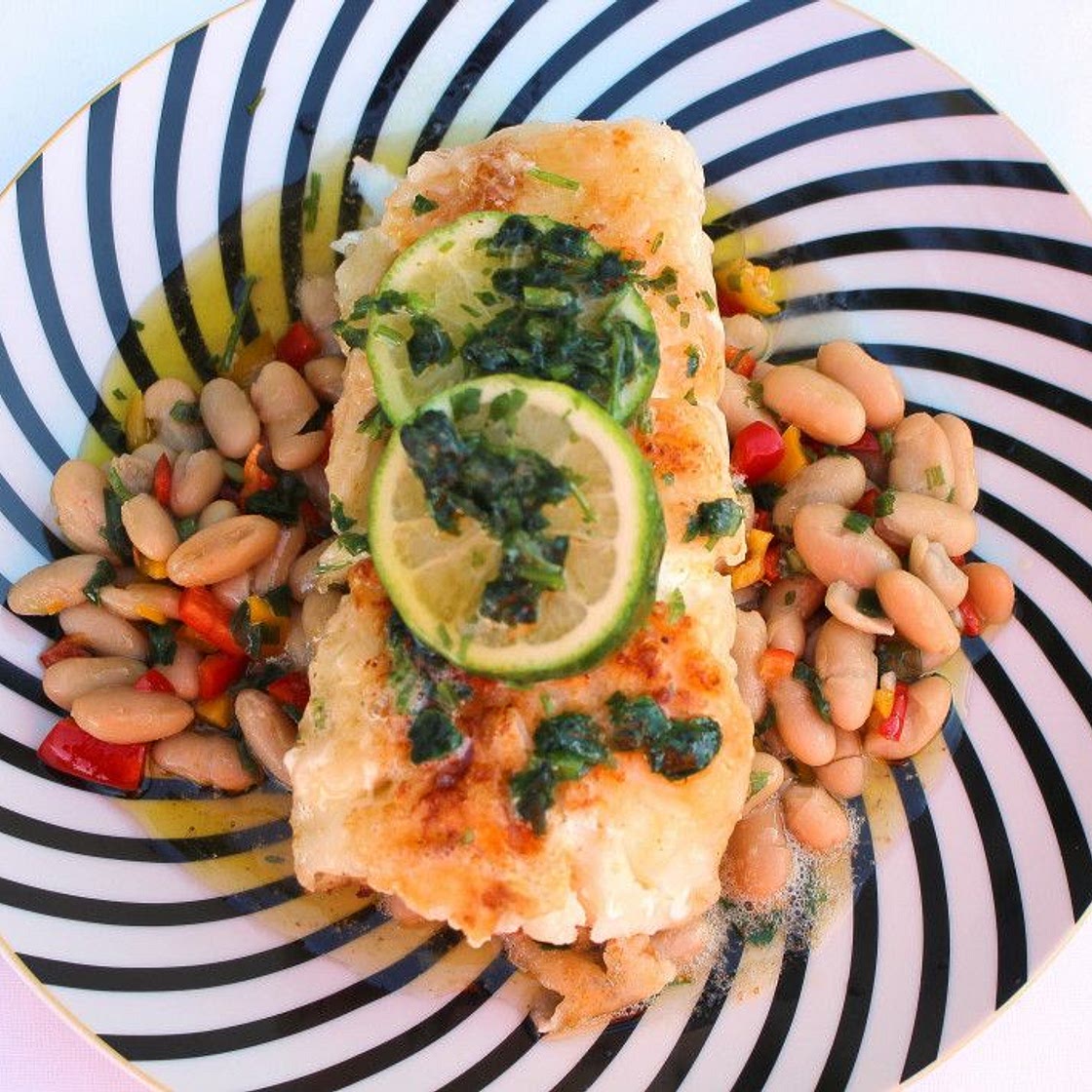 Sautéed Cod Fillet with Cannellini Bean Salad