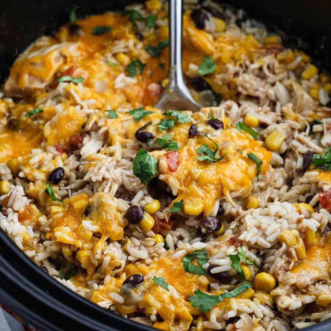 Southwest Crock Pot Chicken and Rice