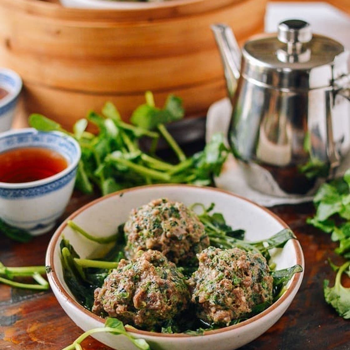 Watercress Steamed Meatballs