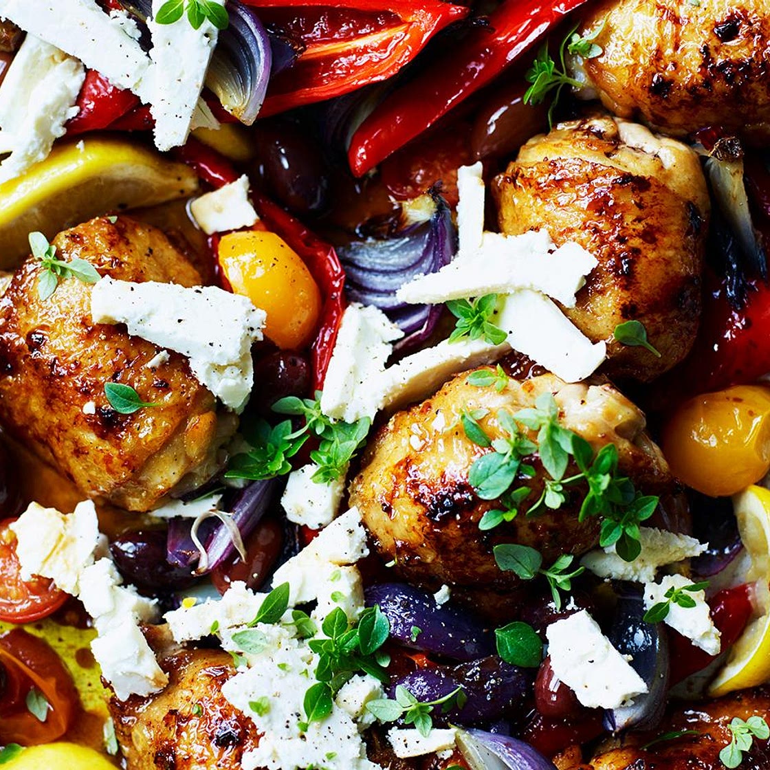 Greek chicken traybake