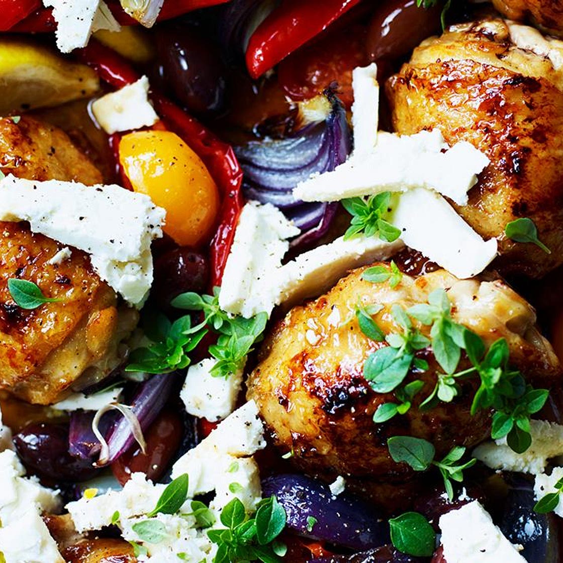 Greek chicken traybake