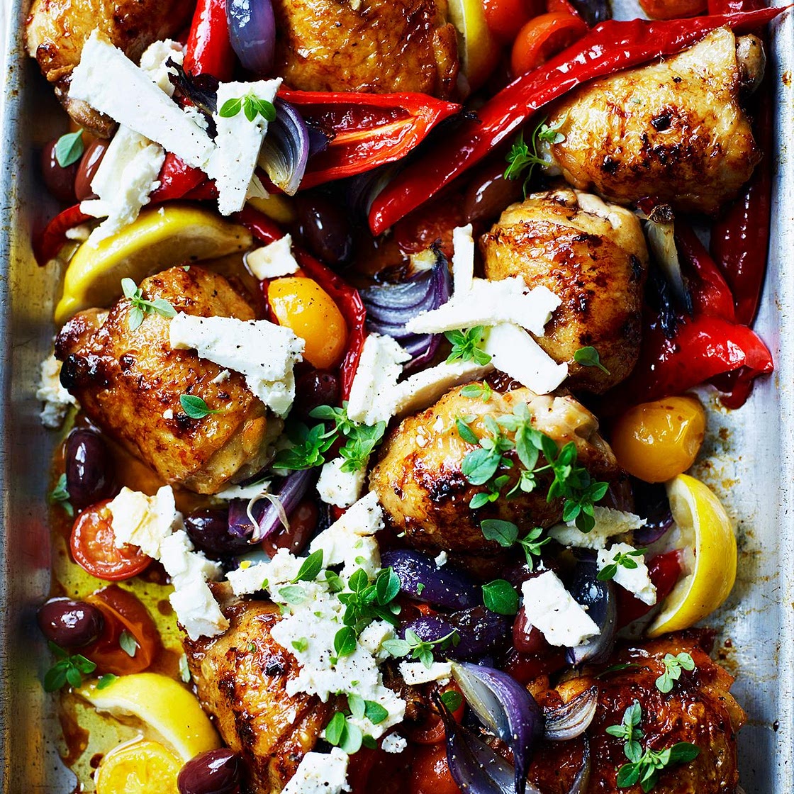 Greek chicken traybake