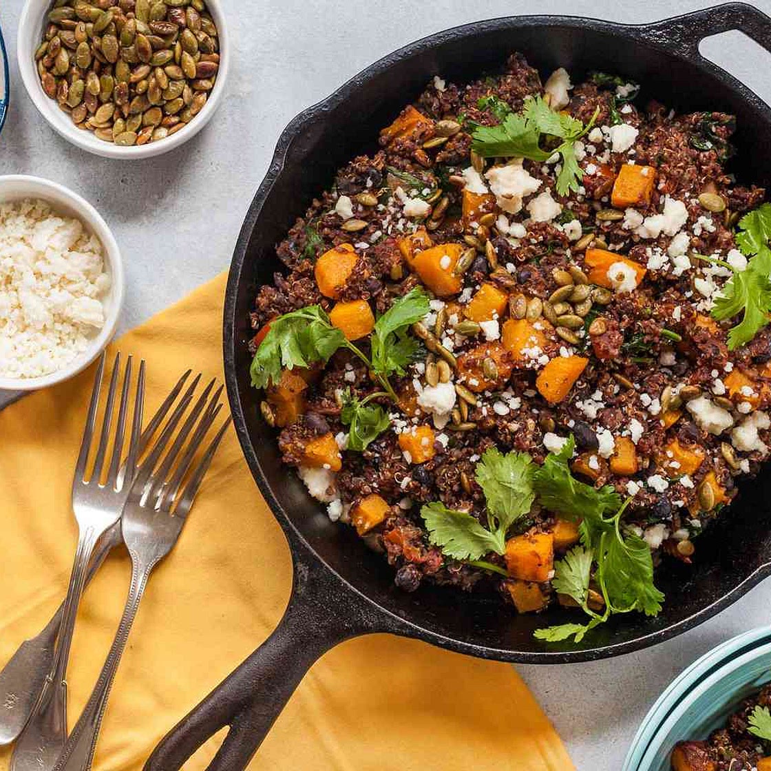Butternut Squash and Black Bean Skillet Dinner