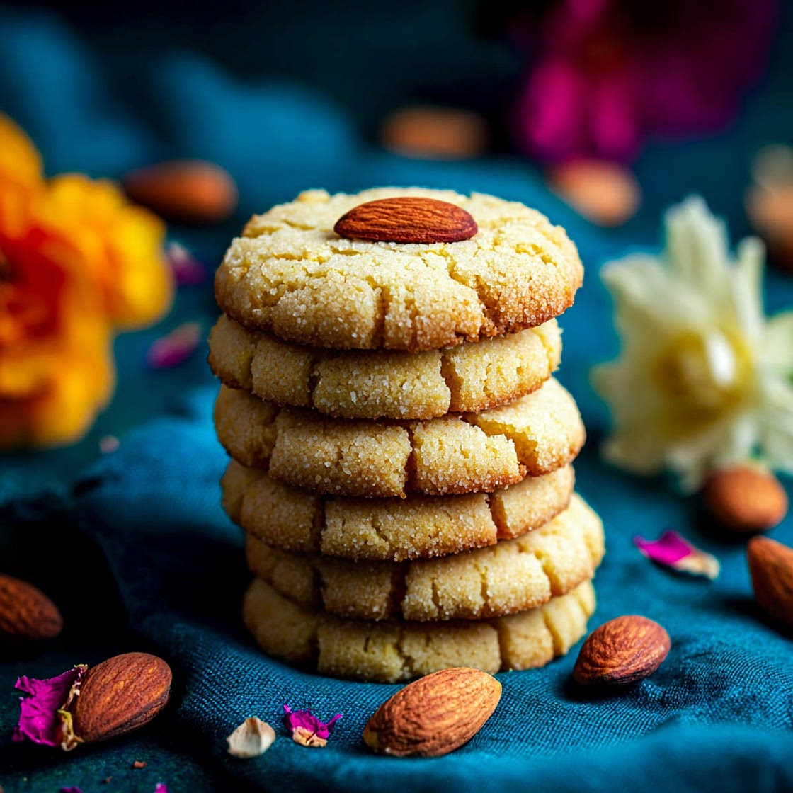 Besan Ghee Cookies with Cardamom Flavor