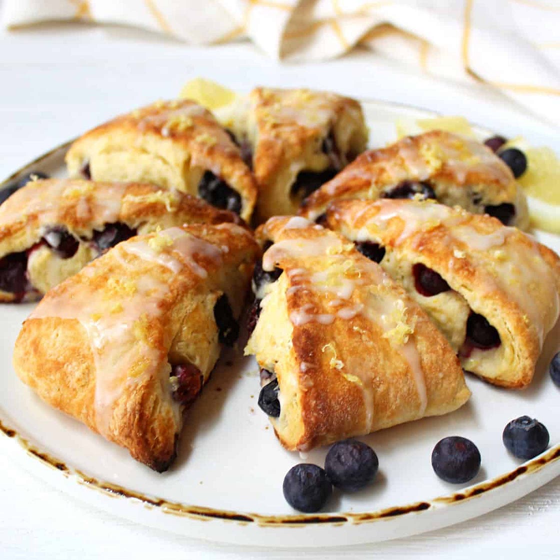Blueberry Scones with Lemon Glaze