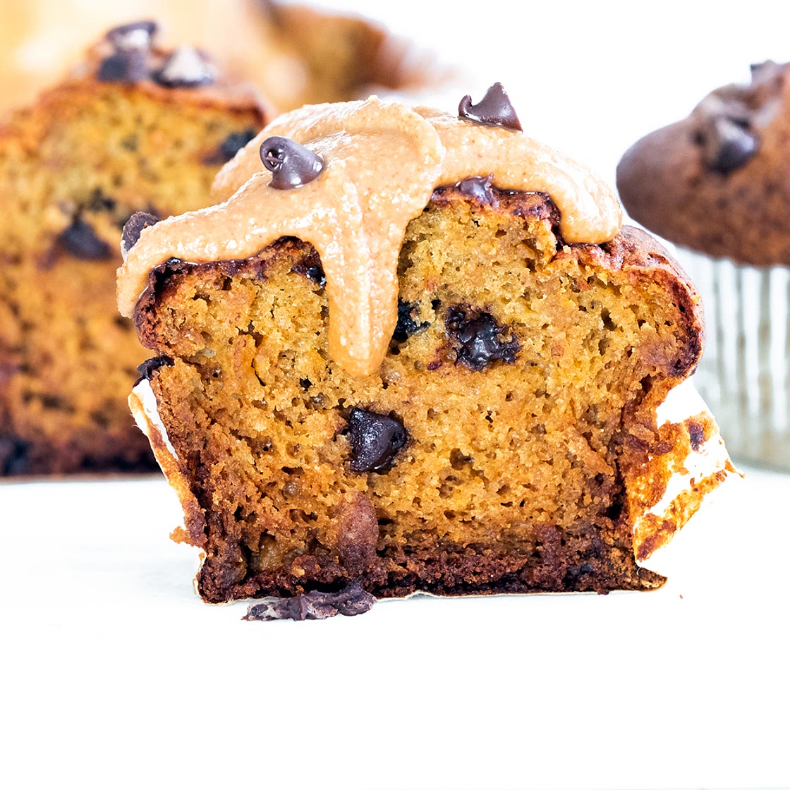 Muffins de boniato con chips de chocolate