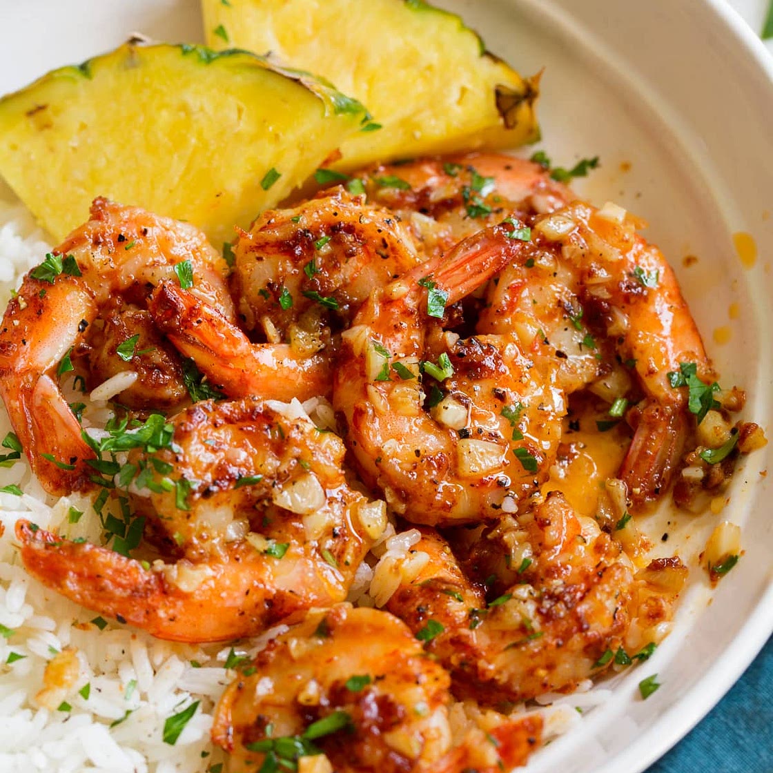 Hawaiian Garlic Shrimp