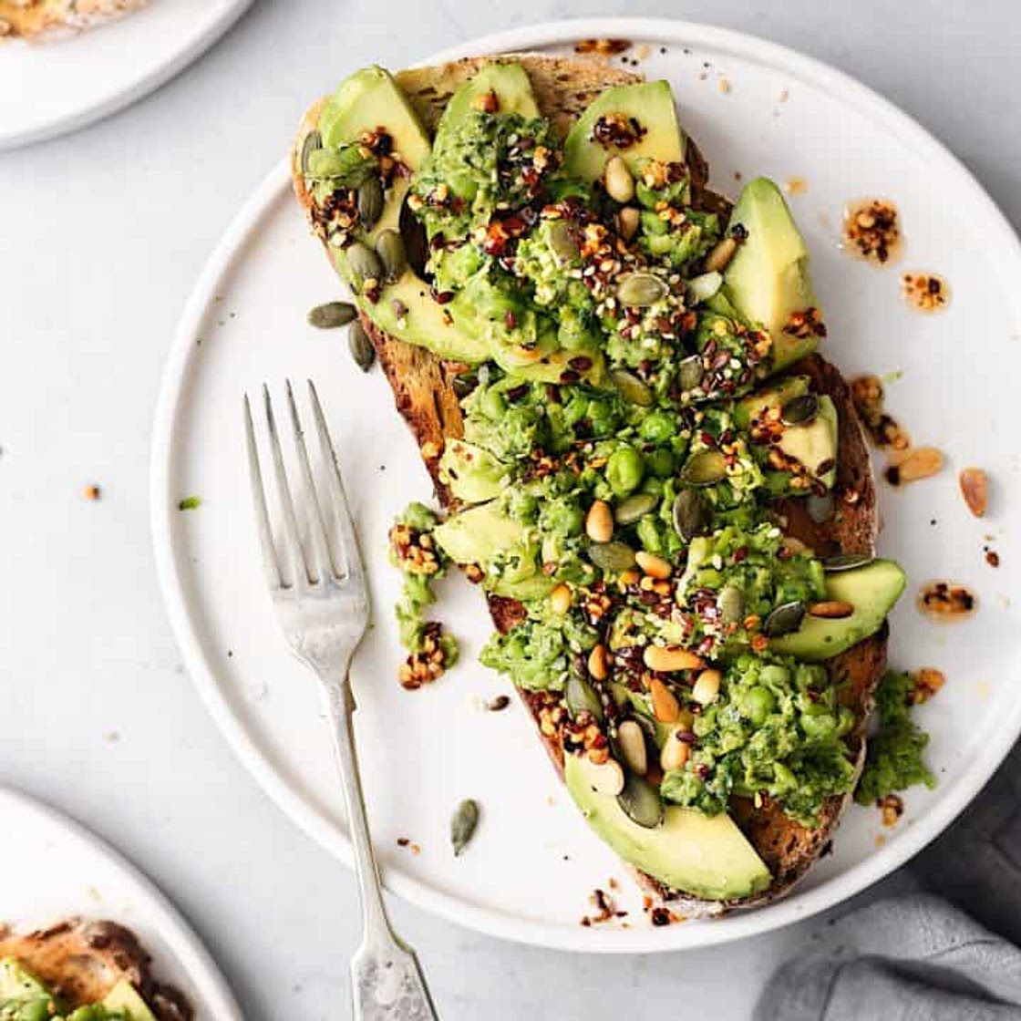 Smashed Peas and Avocado on Toast