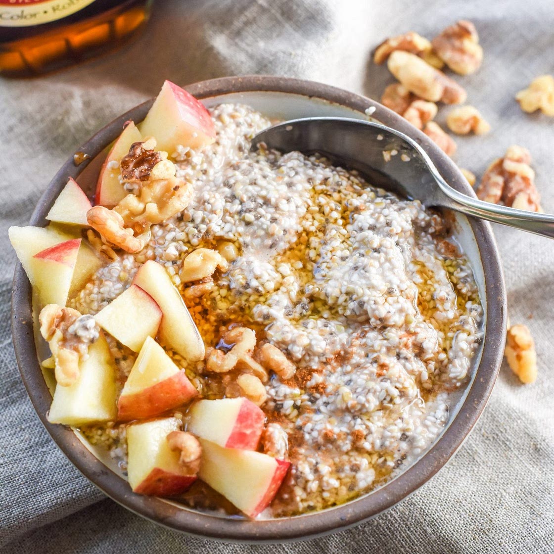 Cinnamon Apple Overnight Buckwheat Groats (GF, vegan)