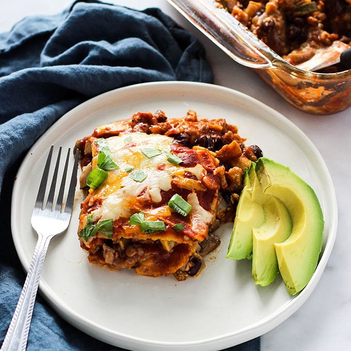 Walnut Mushroom Enchilada Casserole