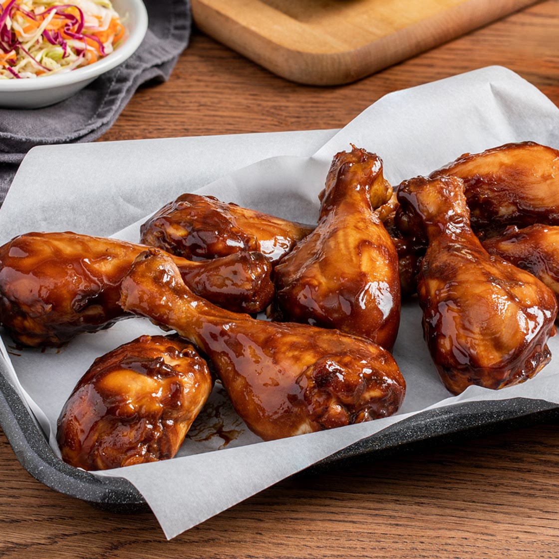 Oven Baked Bourbon Molasses Drumsticks