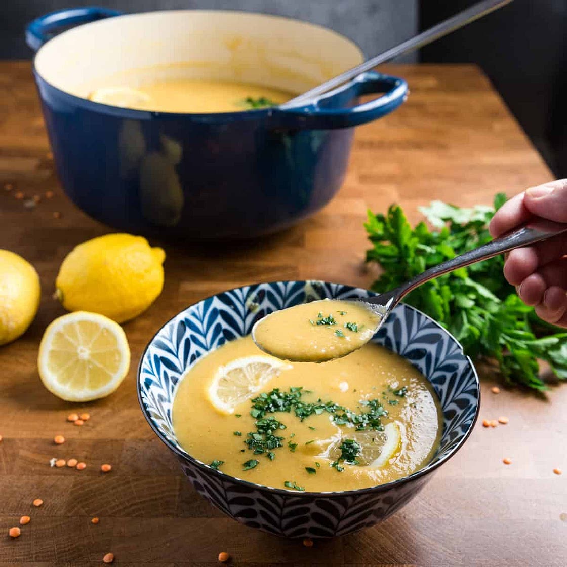 Vegan Middle Eastern Lentil Soup (Stovetop, Instant Pot, or Thermomix)