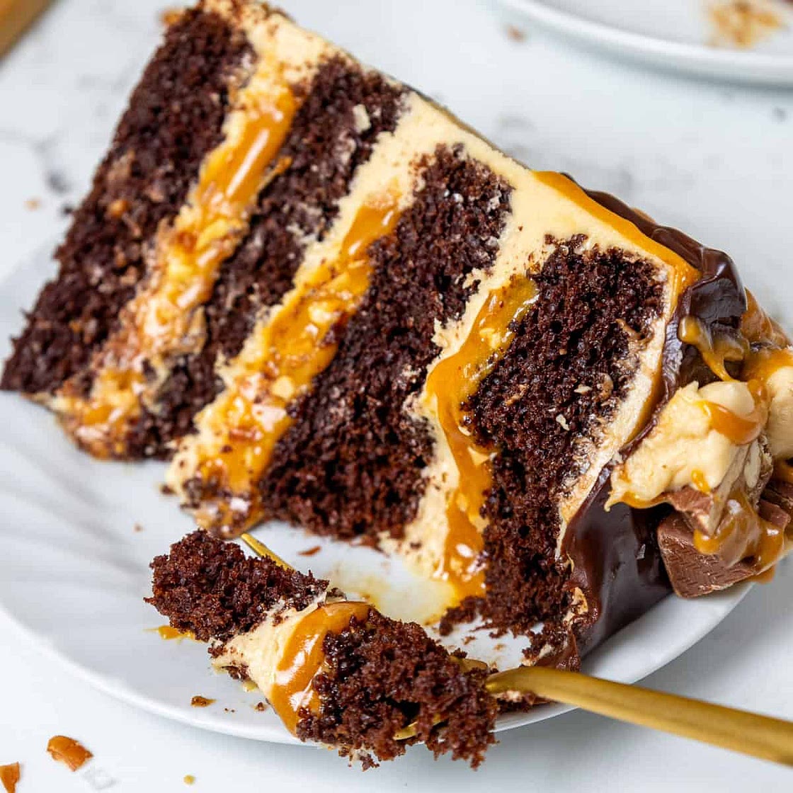 Chocolate Snickers Cake