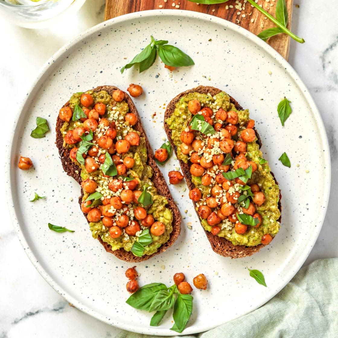 Pesto Chickpea Toast