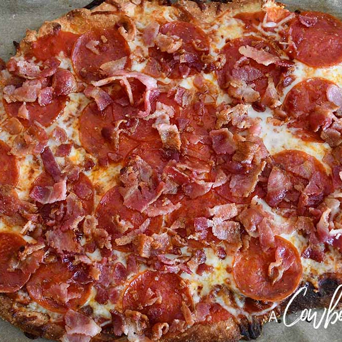Bacon Pepperoni Keto Pizza