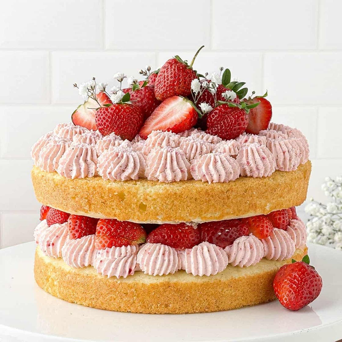 Strawberry Whipped Cream Cake