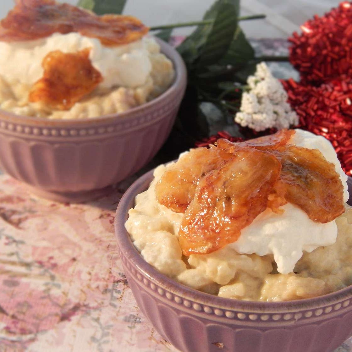 Japanese Banana Rice Pudding