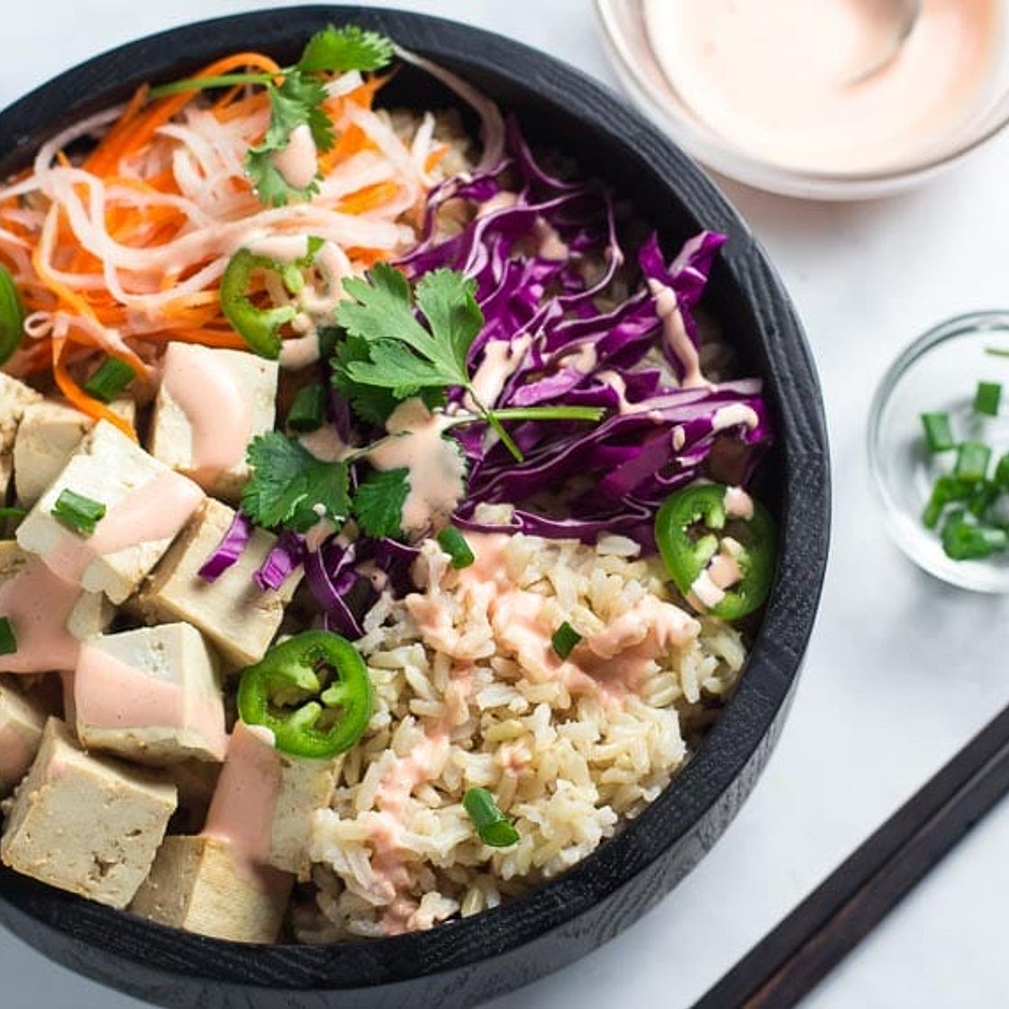 Low FODMAP Banh Mi Tofu Bowl