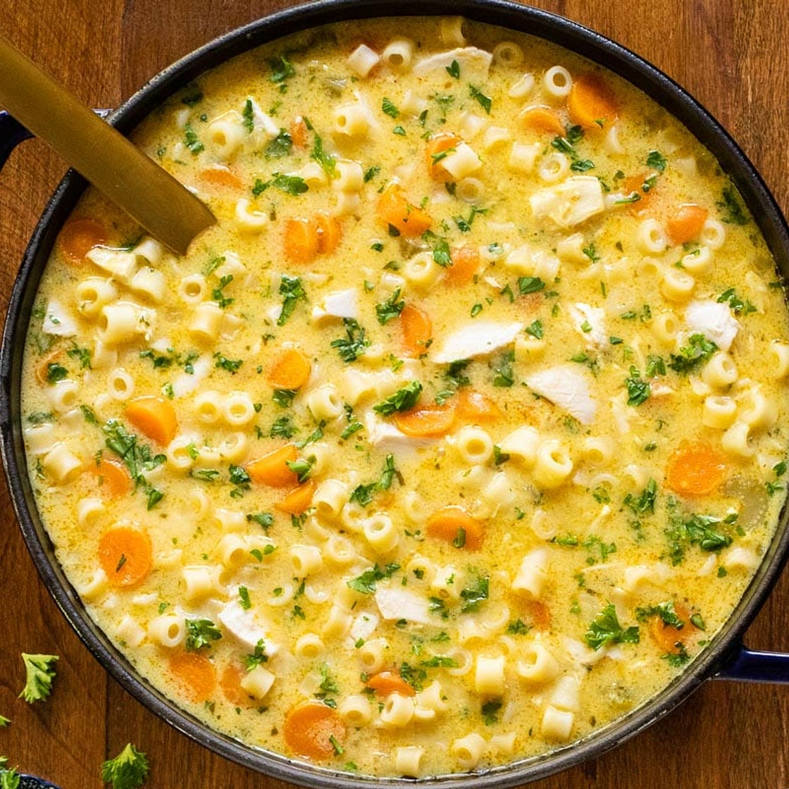 Creamy Chicken Parmesan Pasta Soup