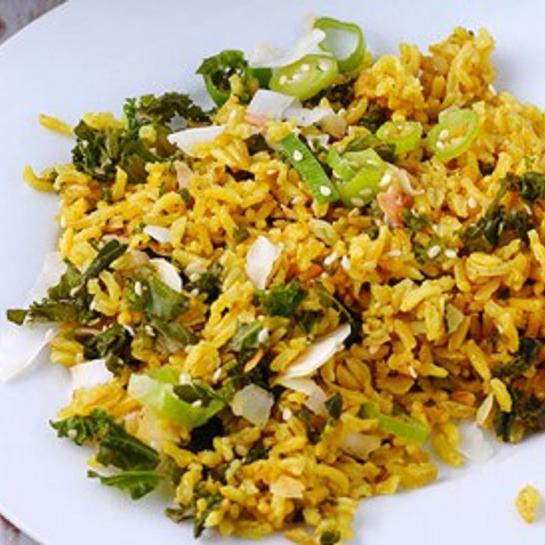 One-Pot Turmeric Coconut Rice with Kale