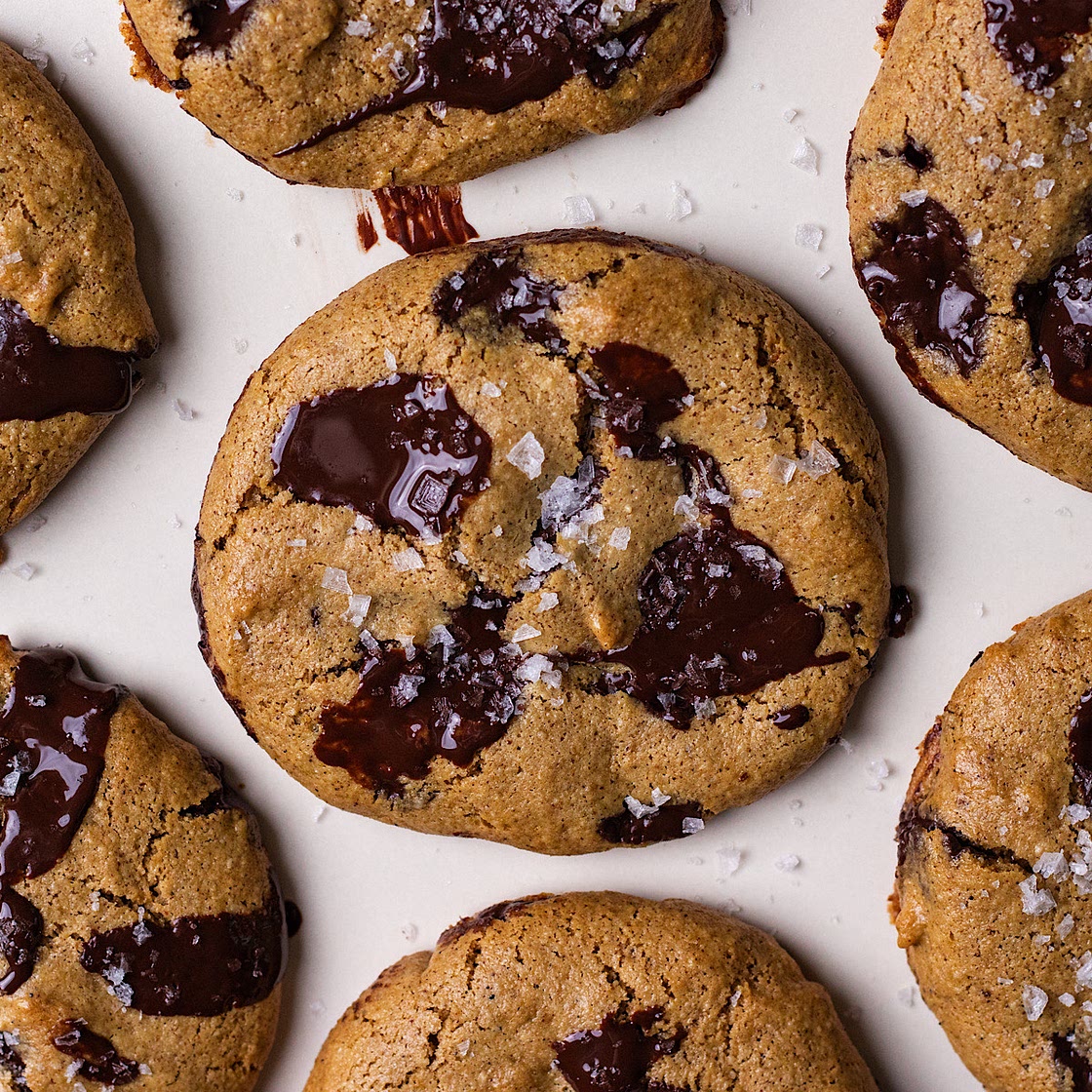 Vegan Pumpkin Oat Flour Chocolate Chip Cookies